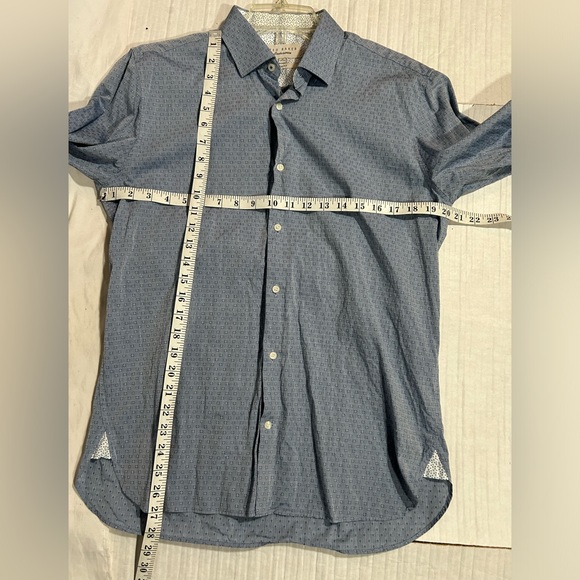 TED BAKER ENDURANCE SLIM FIT FLIP CUFF TRIM CASUAL DRESS SHIRT MENS 16 34/35 - Picture 6 of 7